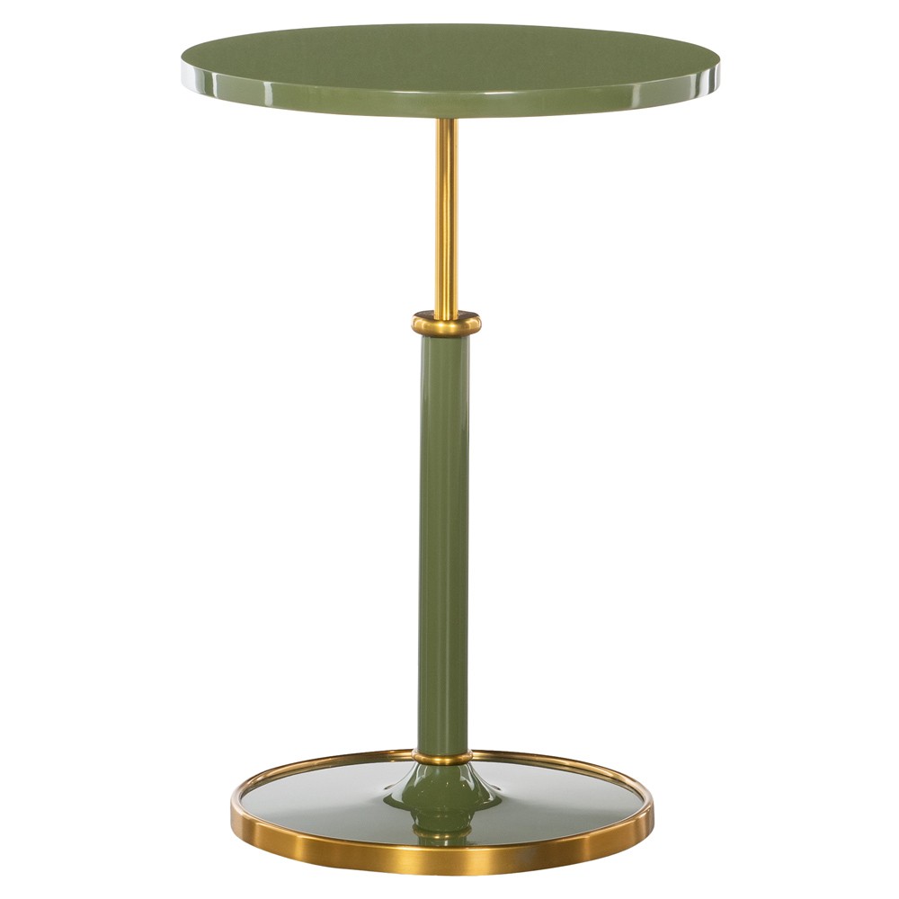 Olsen Modern Classic Moss Green Wood Round Accent Drink Table|