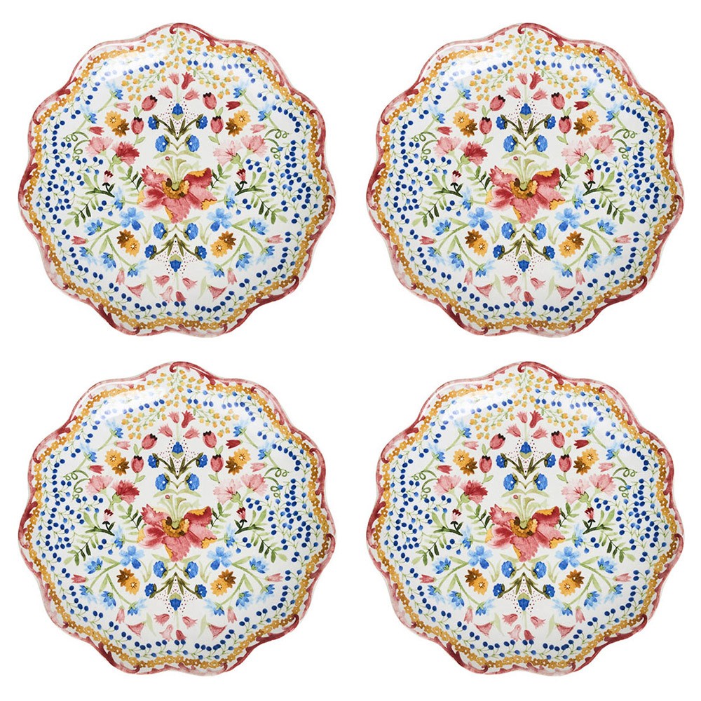 Juliska Sofia French Country White Floral Ceramic Cocktail Plate