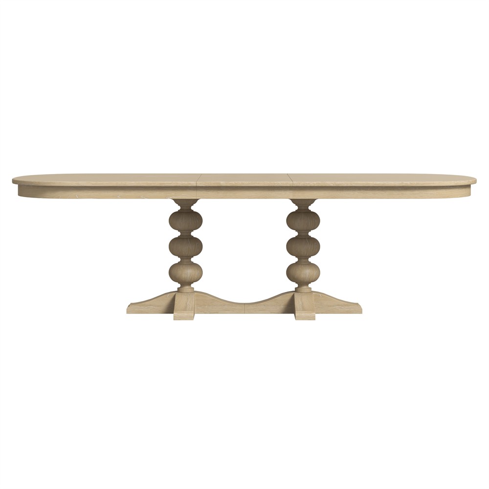 Eren Traditional Light Brown Wood Rectangular Extendable Dining Table - 82-102"|