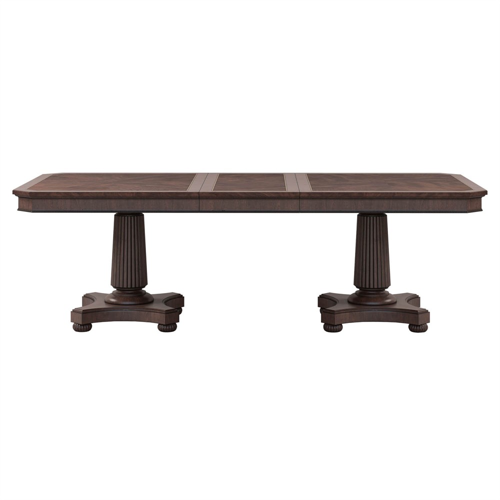 Ashton Updated Traditional Dark Brown Wood Extendable Dining Table - 94-134"|
