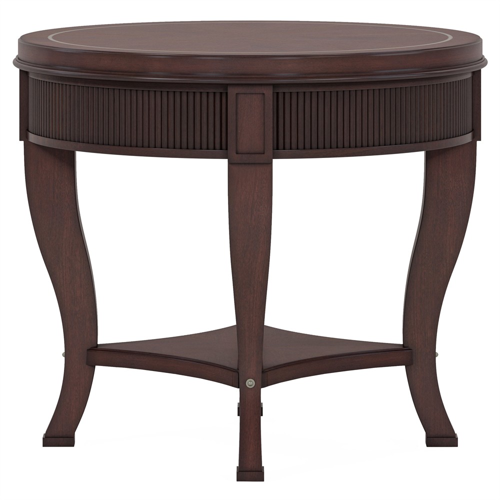 Ashton Updated Traditional Dark Brown Wood Round End Table|