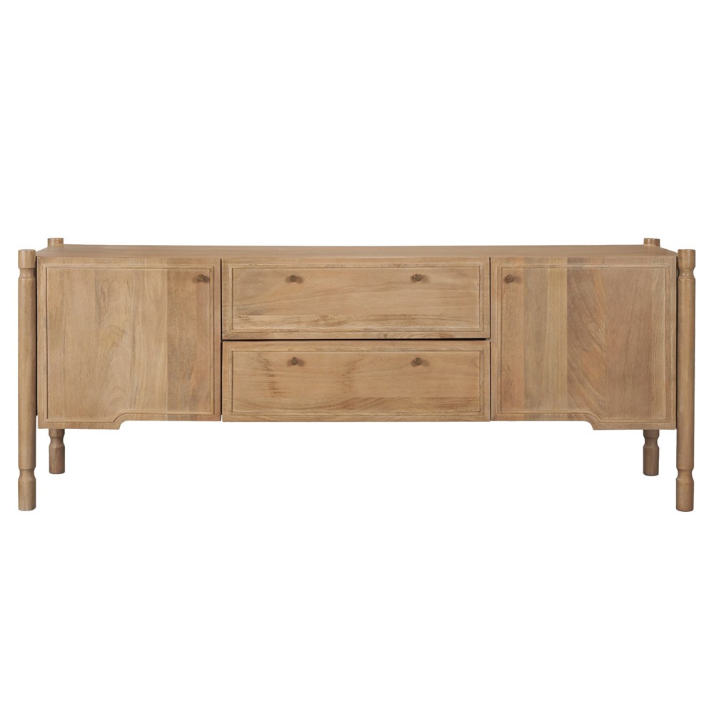 Joffrey Updated Traditional Brown Wood Media Cabinet - 72"|