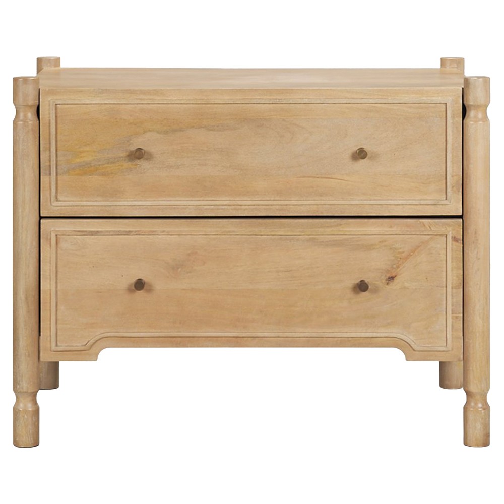 Joffrey Updated Traditional Brown Wood Wide Nightstand|