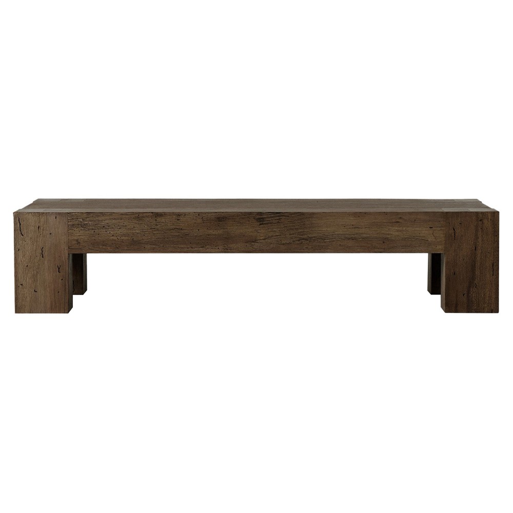Oliver Rustic Lodge Dark Brown Oak Rectangular Coffee Table|