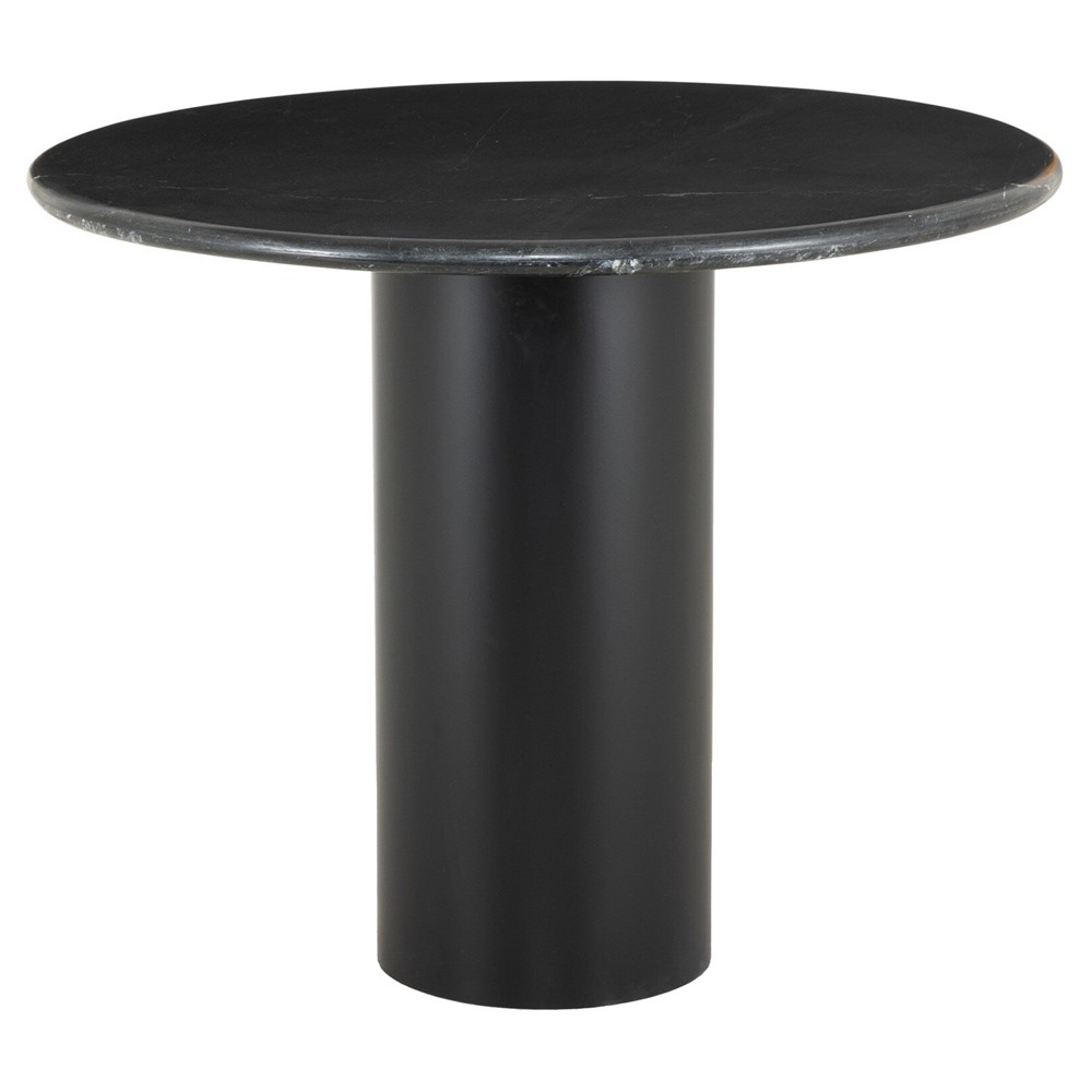 Gary French Country Black Marble Round Dining Table - 38"|
