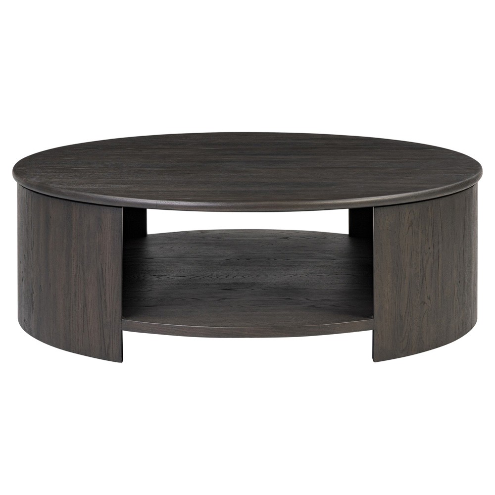 Riacan Modern Classic Black Oak Round Coffee Table|