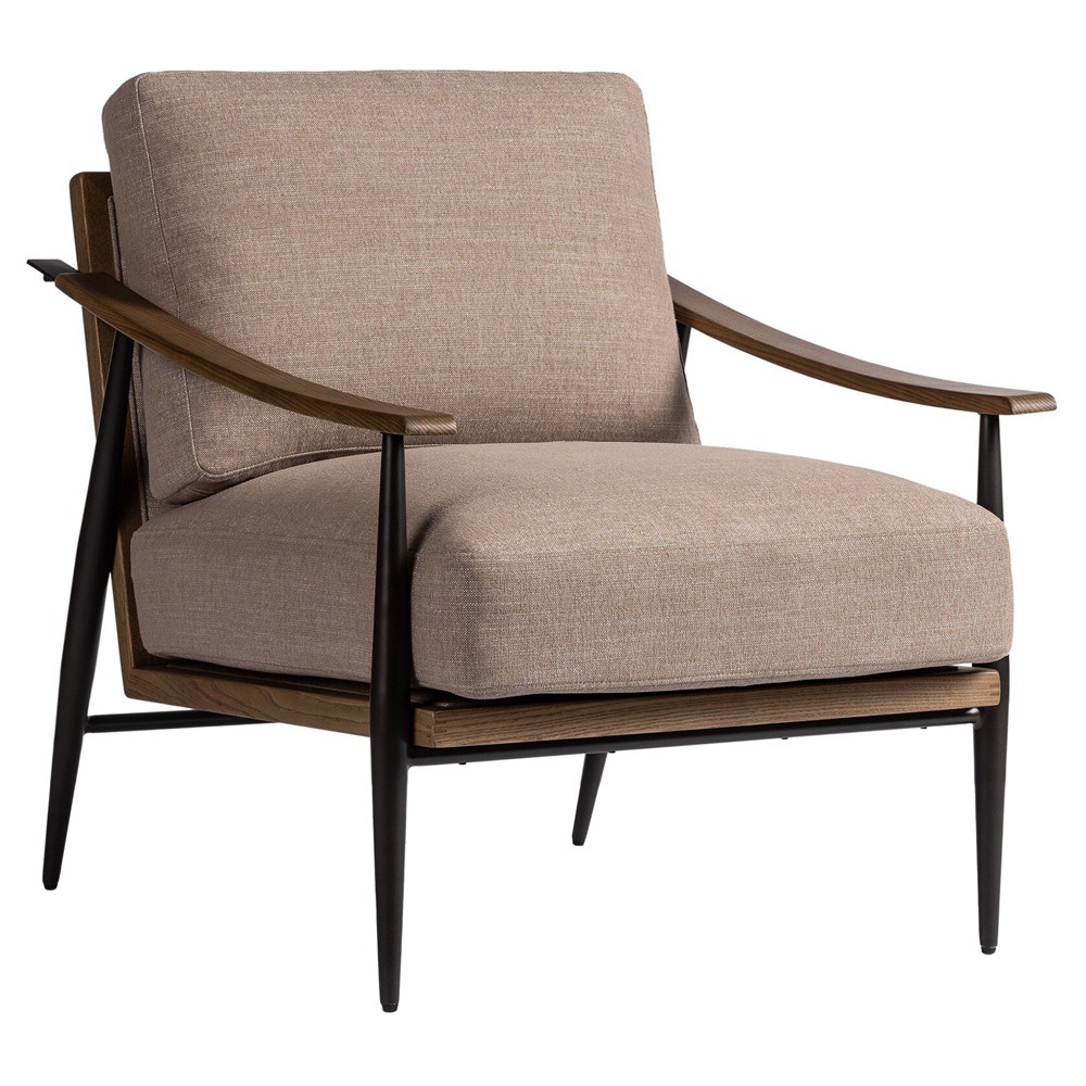 Jacoby Mid Century Modern Taupe Crypton Arm Chair|