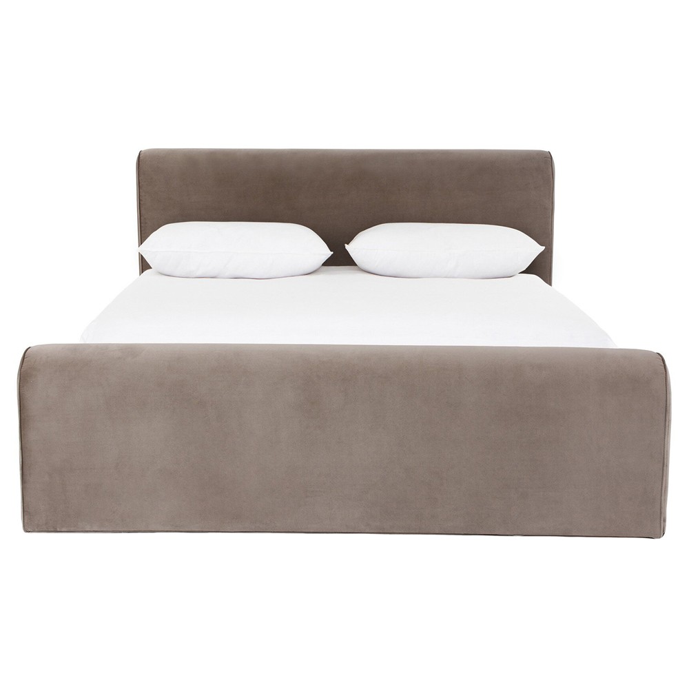 Brianne Modern Classic Grey Velvet Performance Bed - Queen|