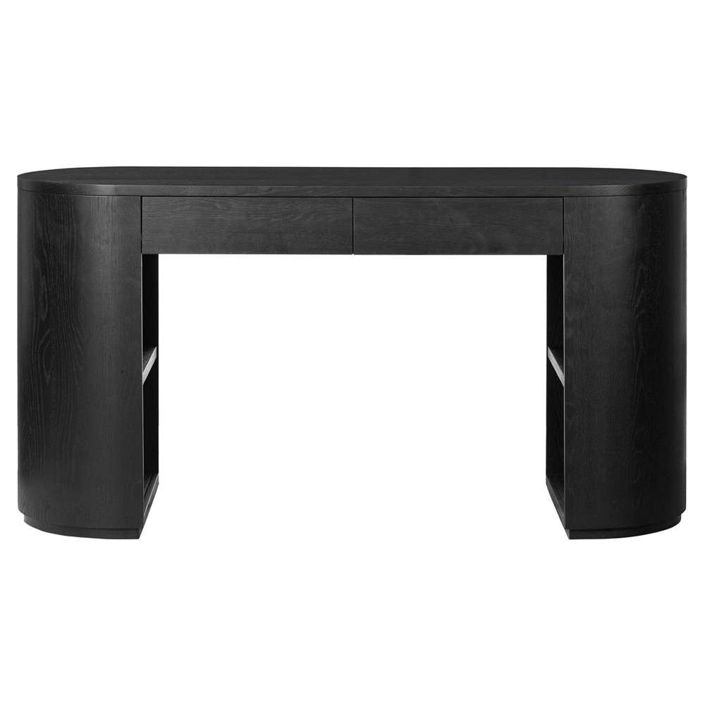 Mars Modern Classic Black Oak Oval Desk|
