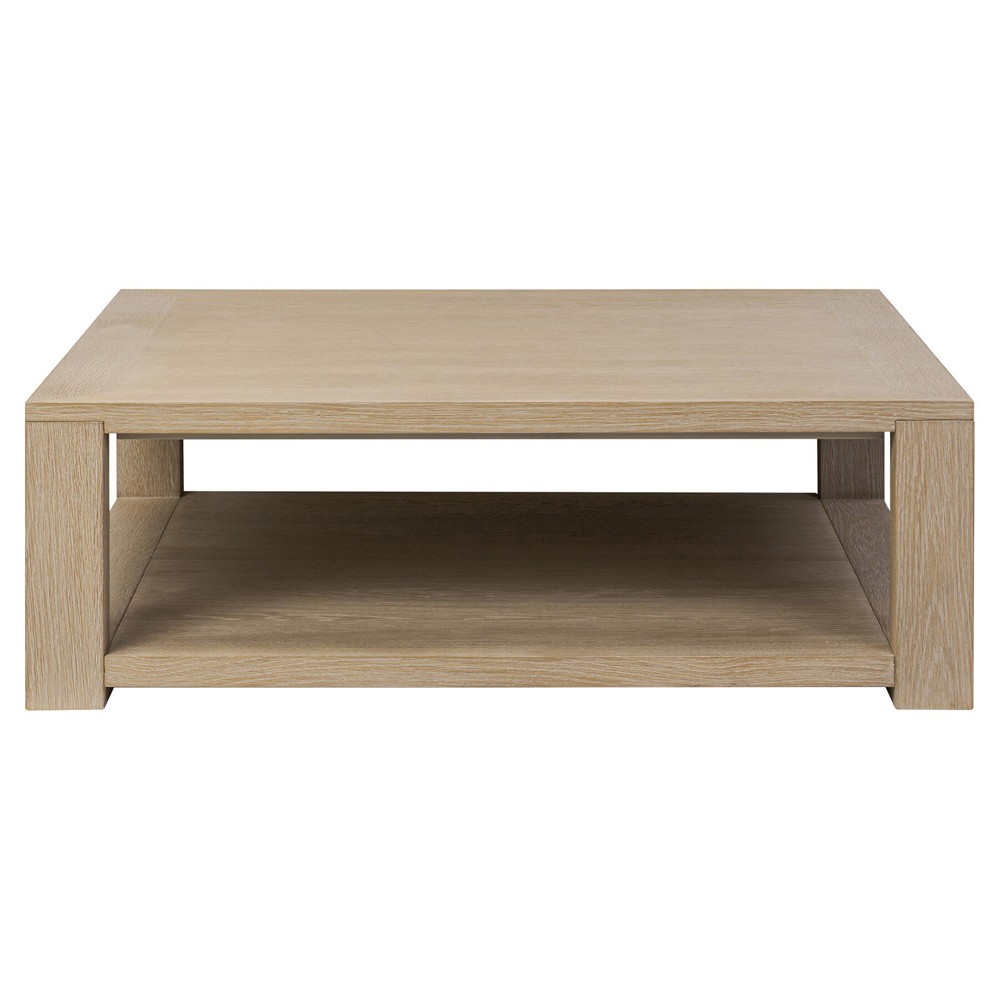 Tahoma Modern Classic Bleached Oak Square Coffee Table|