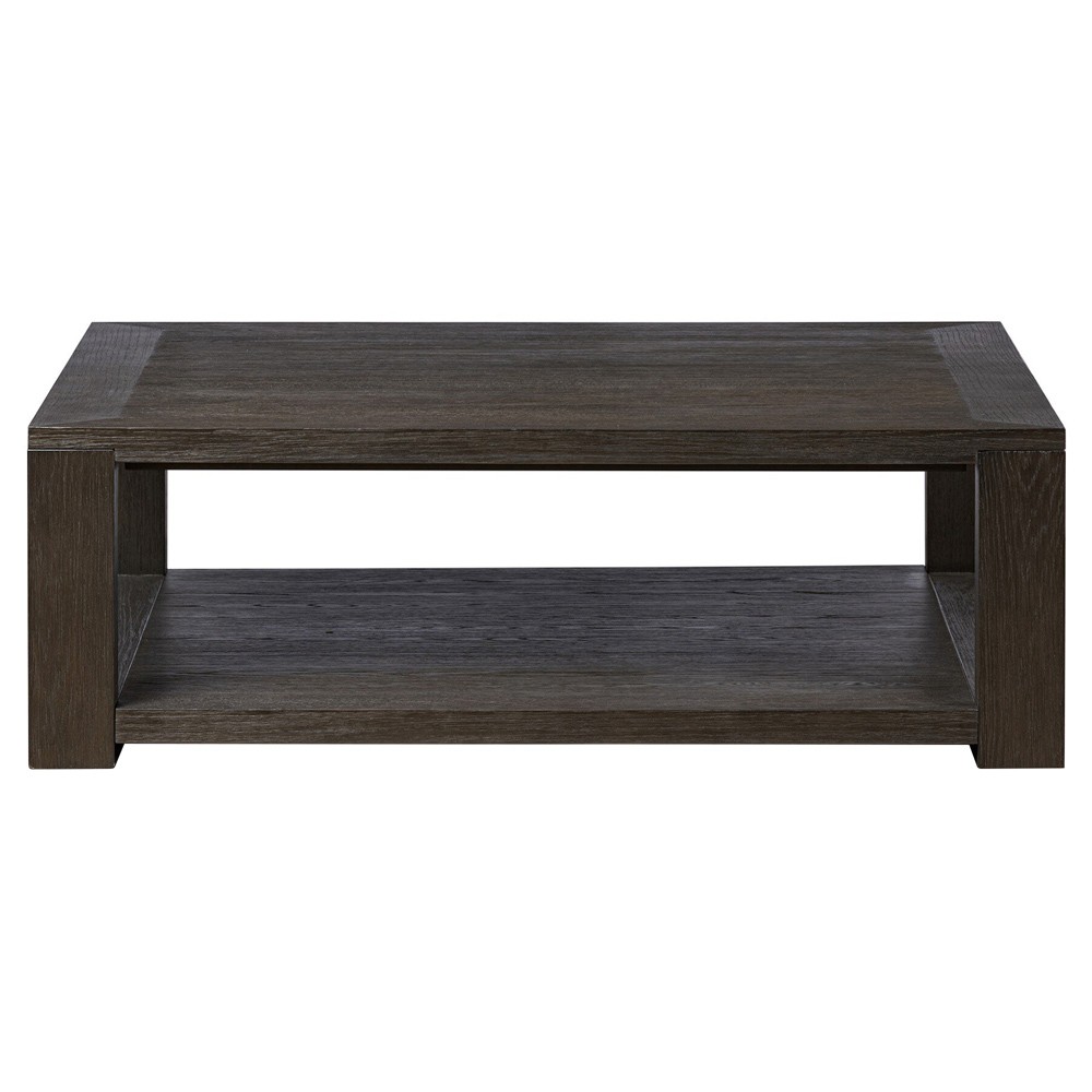 Tahoma Modern Classic Dark Brown Oak Square Coffee Table|