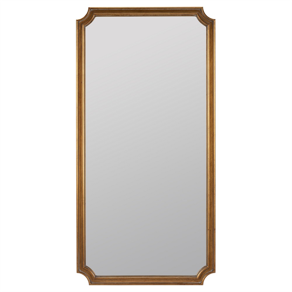 Lior Updated Traditional Antique Gold Beveled Wall Mirror|