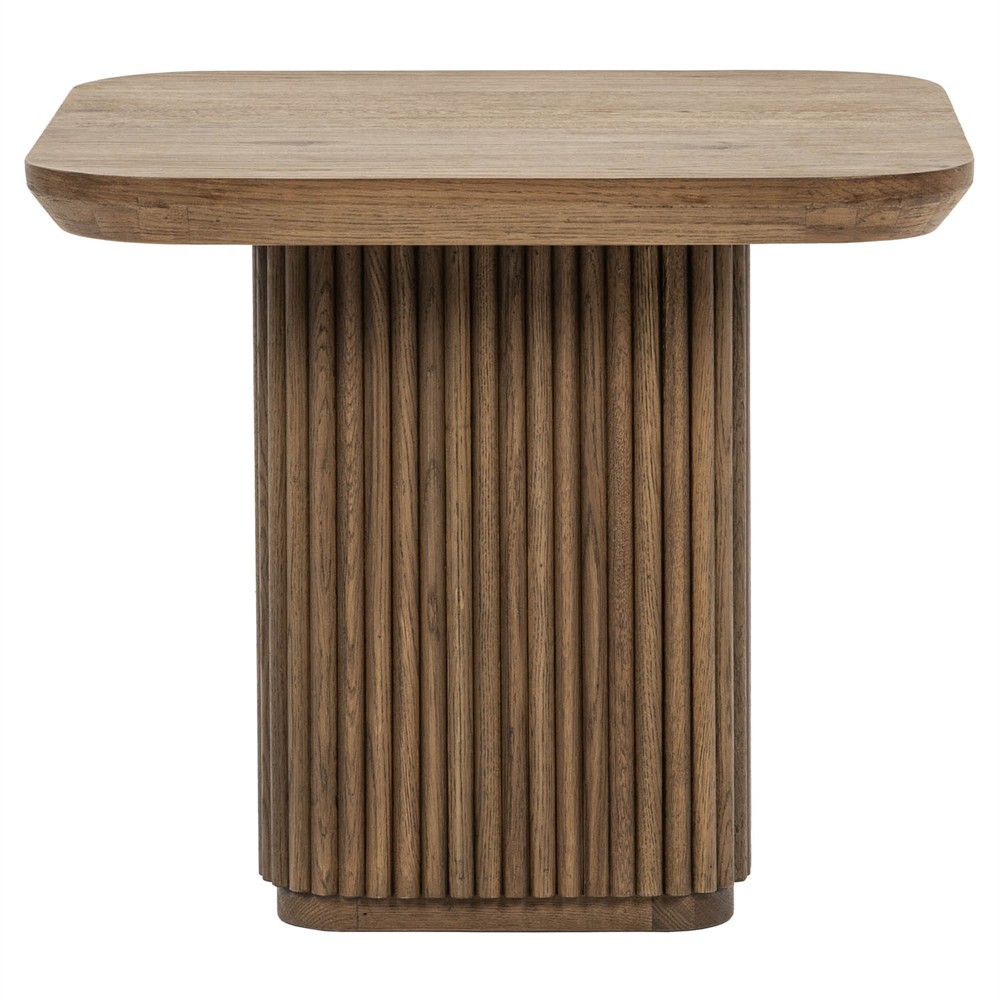 Velle Coastal Beach Brown Oak Square End Table|
