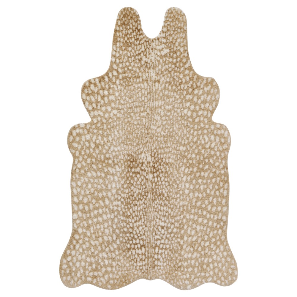 Vintage Leopard【38-kT THE RICH】HAKUオリジナル Erissa Modern Classic Beige Leopard Print Fur Hide Rug - 5'3