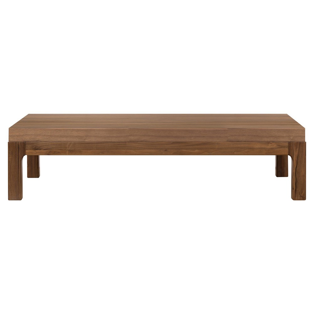 Nery Rustic Lodge Natural Walnut Rectangular Coffee Table|
