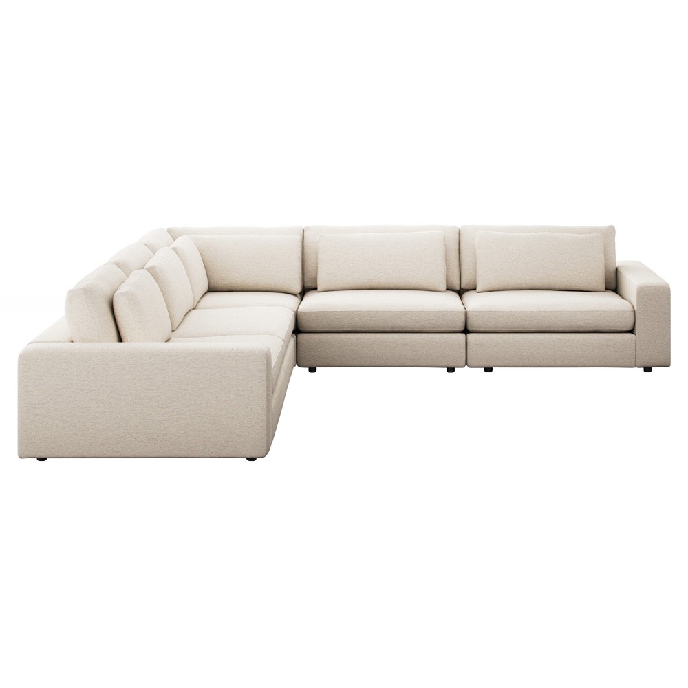 Candace Modern Classic Cream Crypton Corner Sectional - 132"|