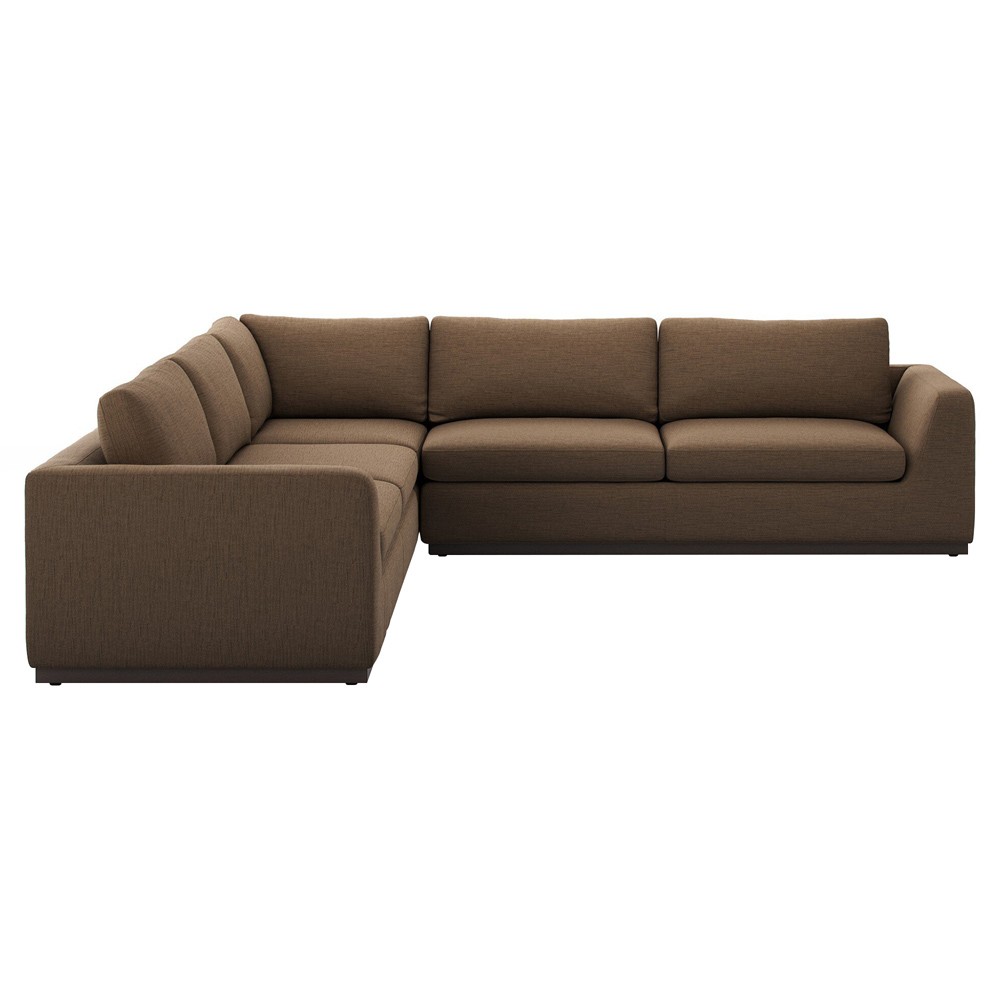 Stanley Modern Classic Brown Crypton Corner Sectional - 120"|