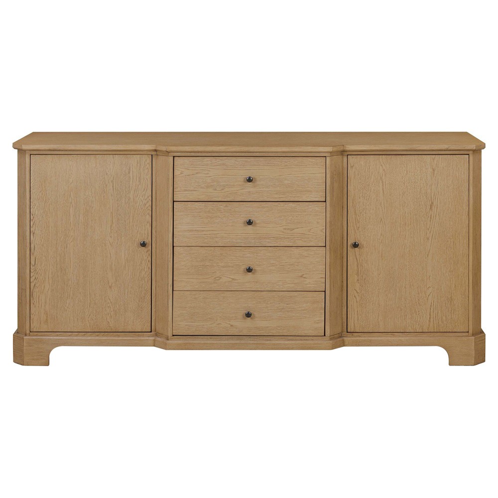 Gladys Updated Traditional Light Wash Oak Media Cabinet - 72"|