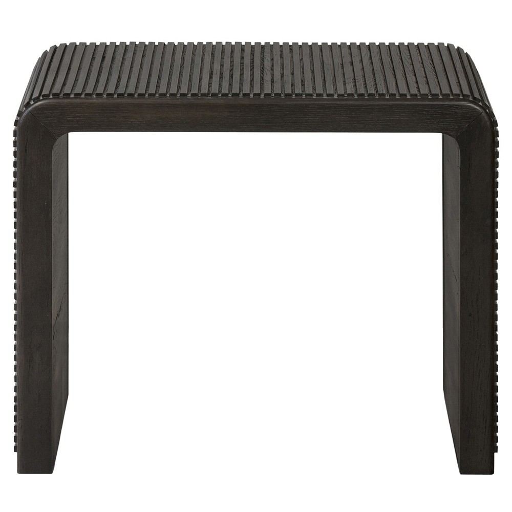 Lana Rustic Lodge Black Oak Wood Rectangular End Table|