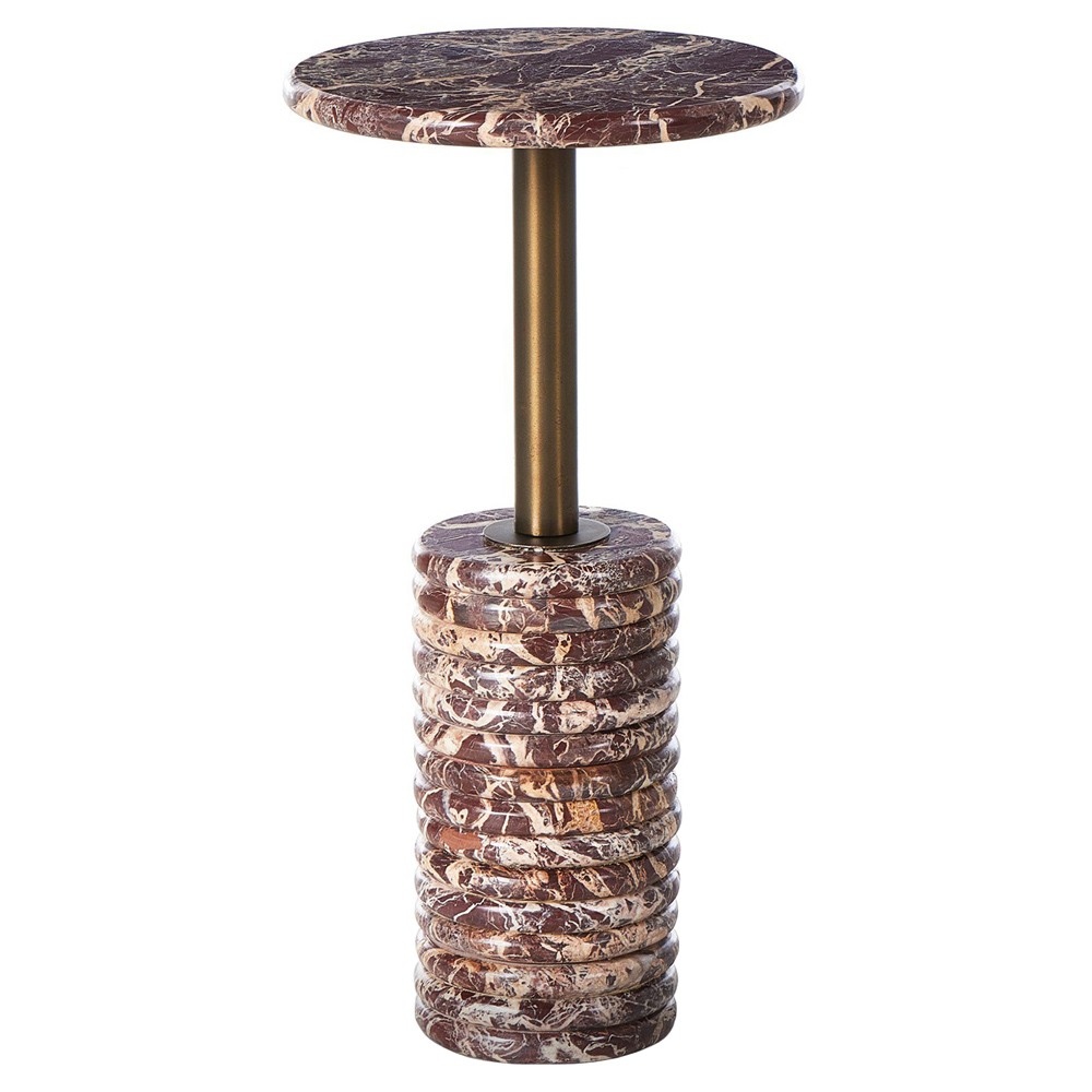 Reeves Modern Classic Garnet Marble Round Drink Table|