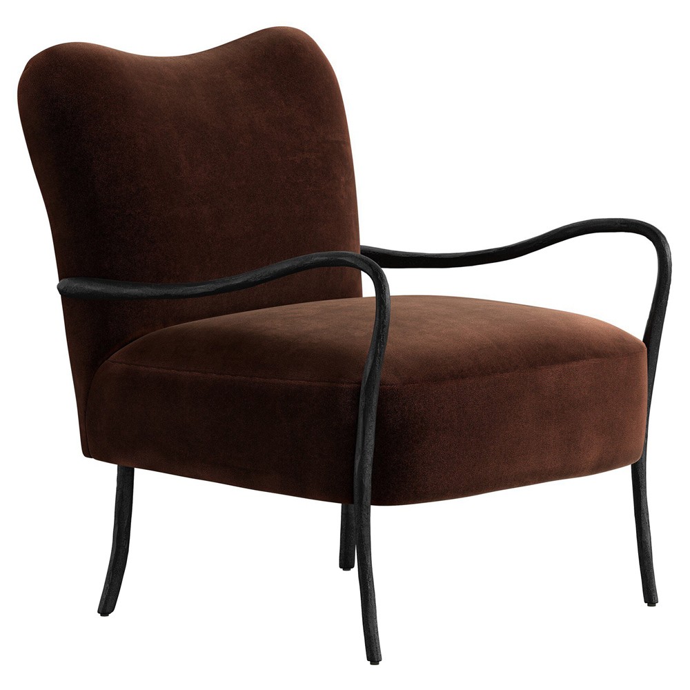 Tarah Monte Chocolate Velvet Arm Chair|