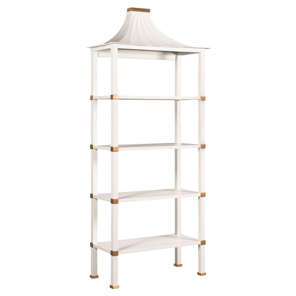 Mindy Modern Classic White Dove Wood Pagoda Etagere|