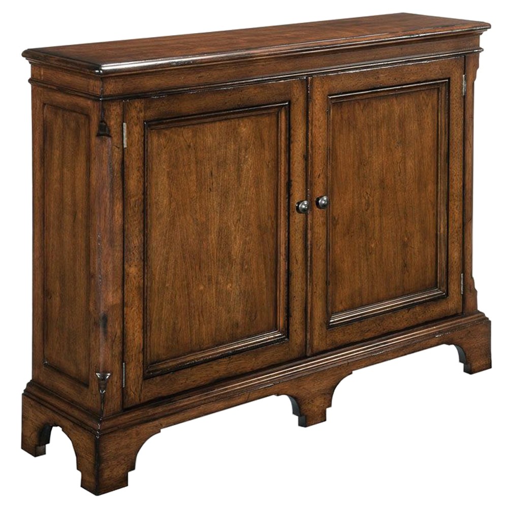 Anna Updated Traditional Bordeaux Brown Wood Console Table|
