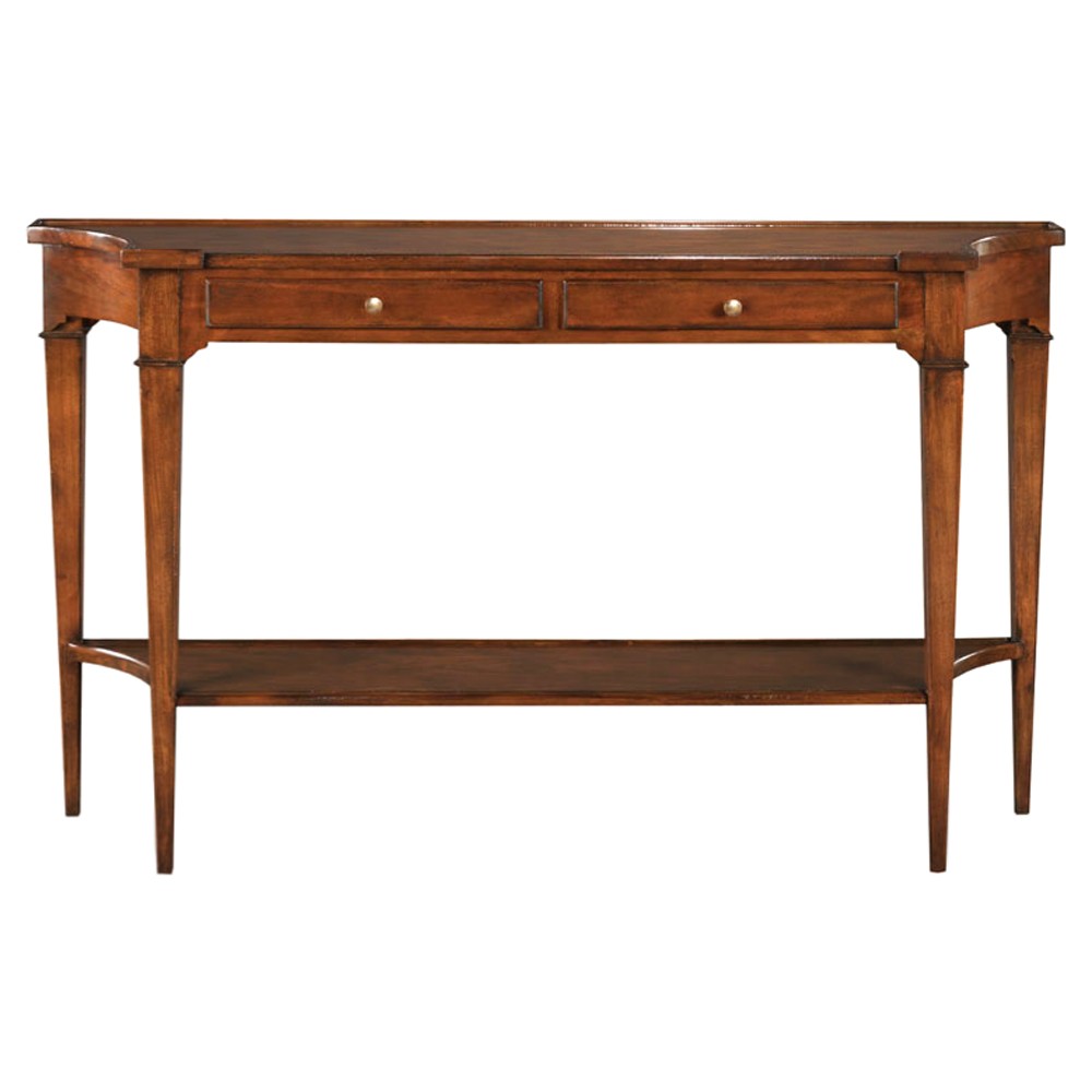 Marseille French Country Bordeaux Brown Acacia Console Table|