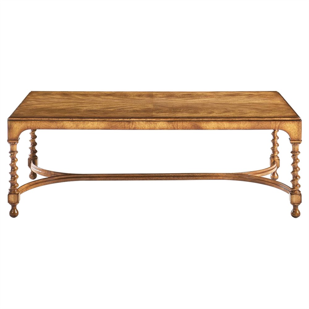Riona Updated Traditional Brown Wood Rectangular Coffee Table 51