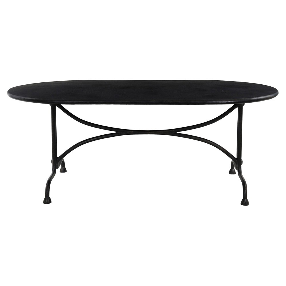 Lenoir Modern Classic Distressed Bronze Aluminum Oval Outdoor