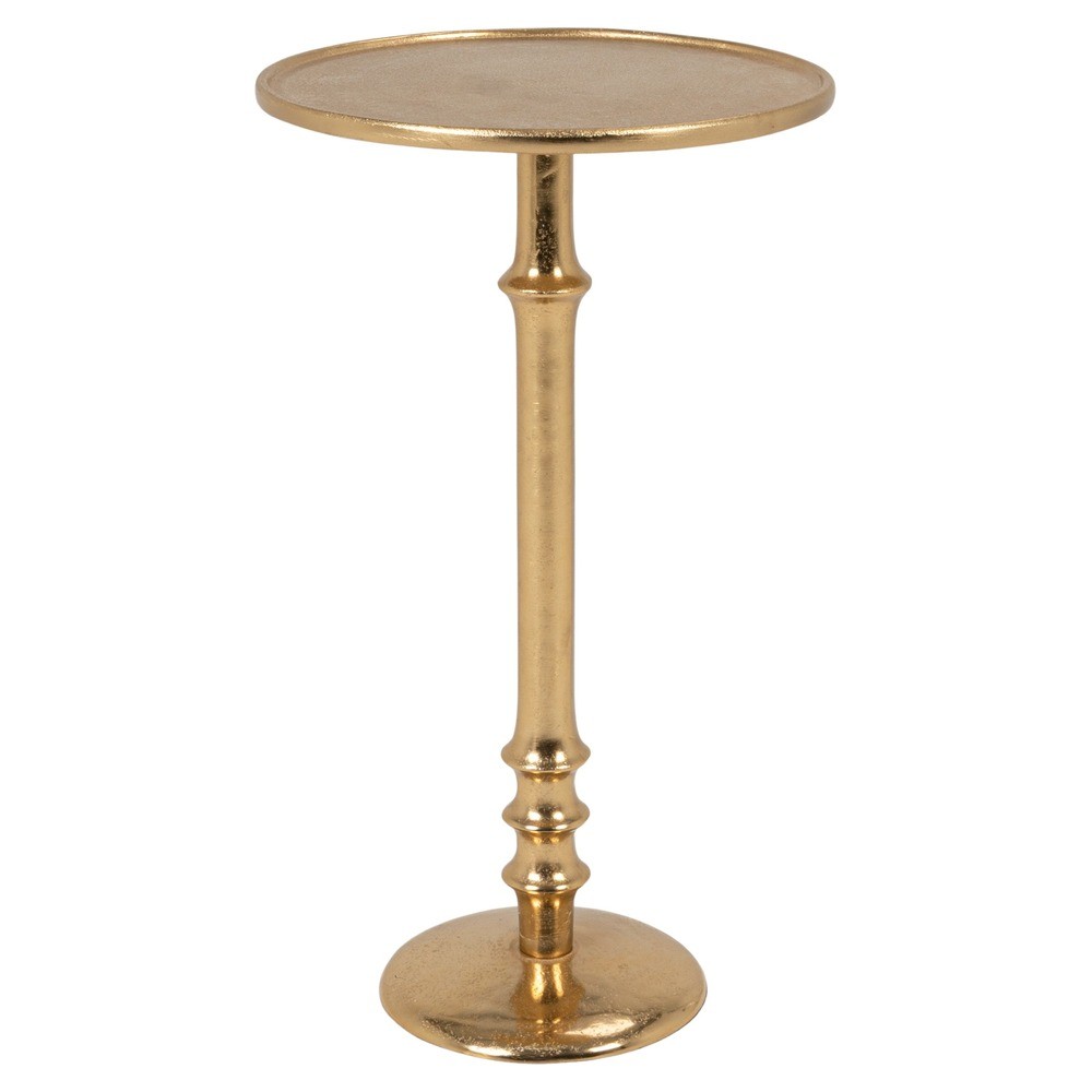 Ellery Modern Classic Gold Aluminum Round Drink Table Small (under 14 ...