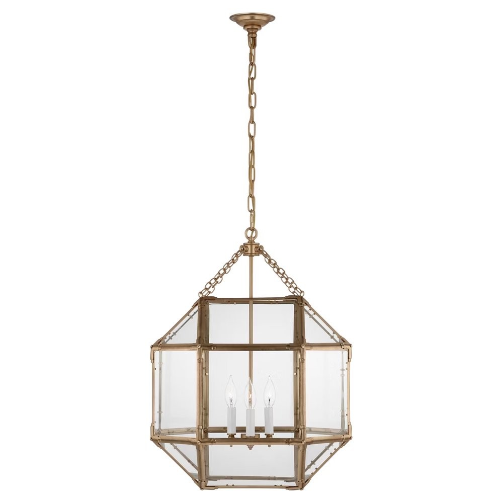 Visual Comfort Morris Traditional Gilded Iron Clear Glass Lantern