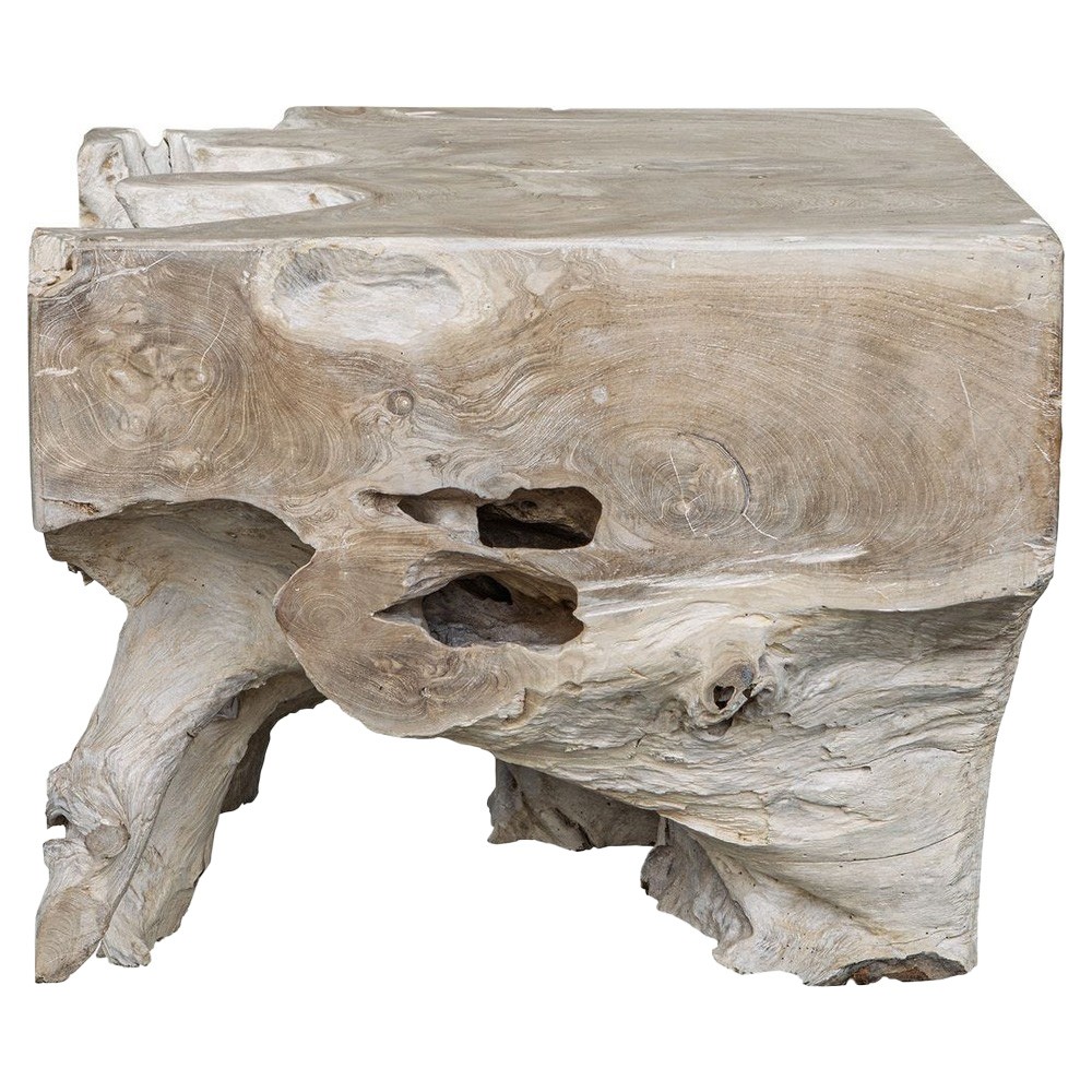 Heather Coastal Beach Natural Bleached Teak Outdoor Coffee Table