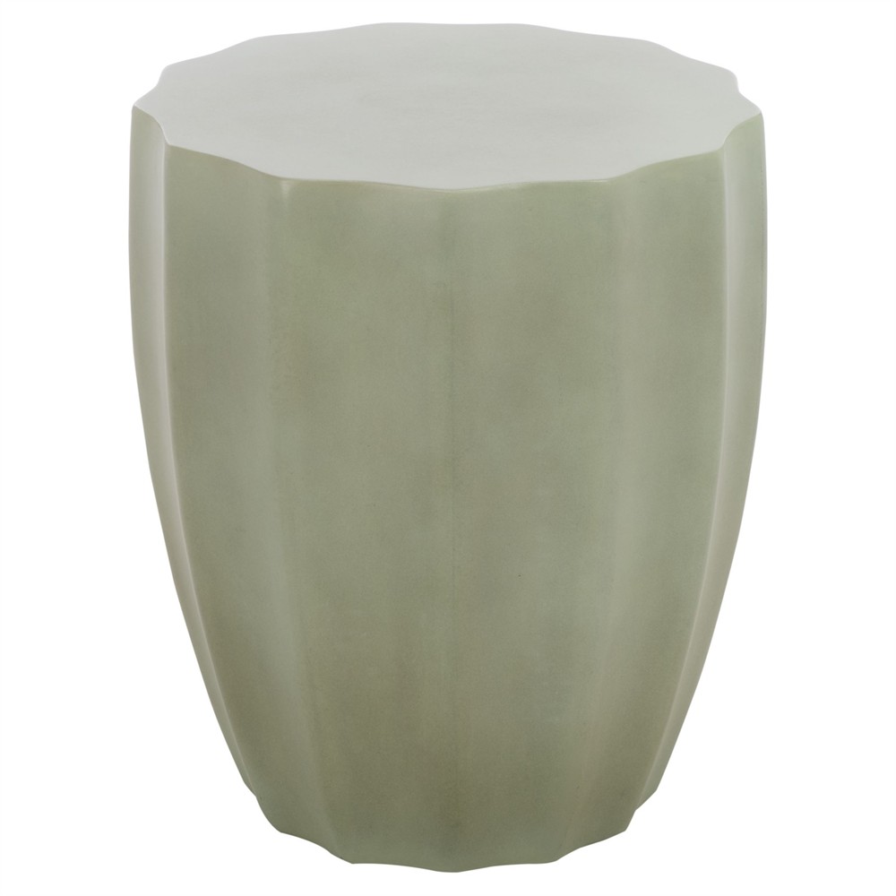 Jasper Modern Classic Sage Concrete Outdoor Garden Stool | Kathy