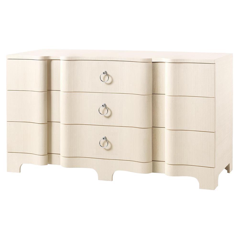 Villa & House Bardot Lacquer Grasscloth Beige Dresser - 9 Drawer
