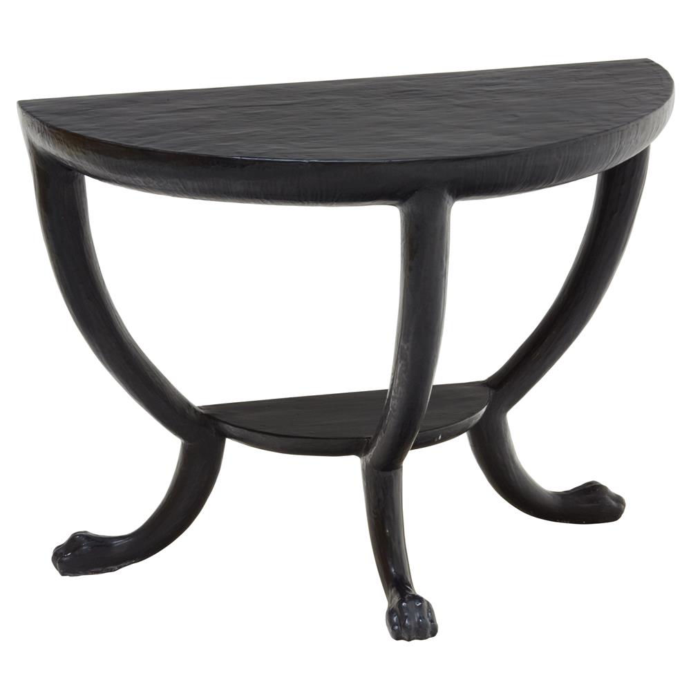 Fersen Black Half Round Demilune Console Table|