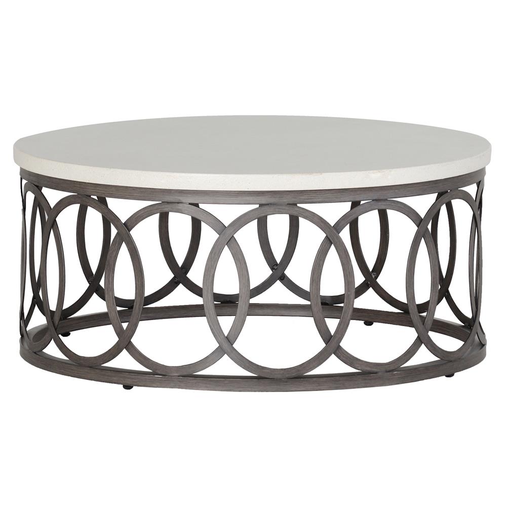 Summer Classics Ella Oval Interlock Ivory Outdoor Coffee Table|