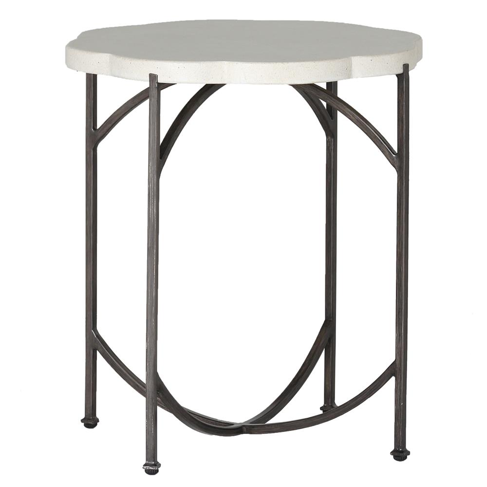 Summer Classics Gillian Floral Ivory Iron Outdoor End Table|