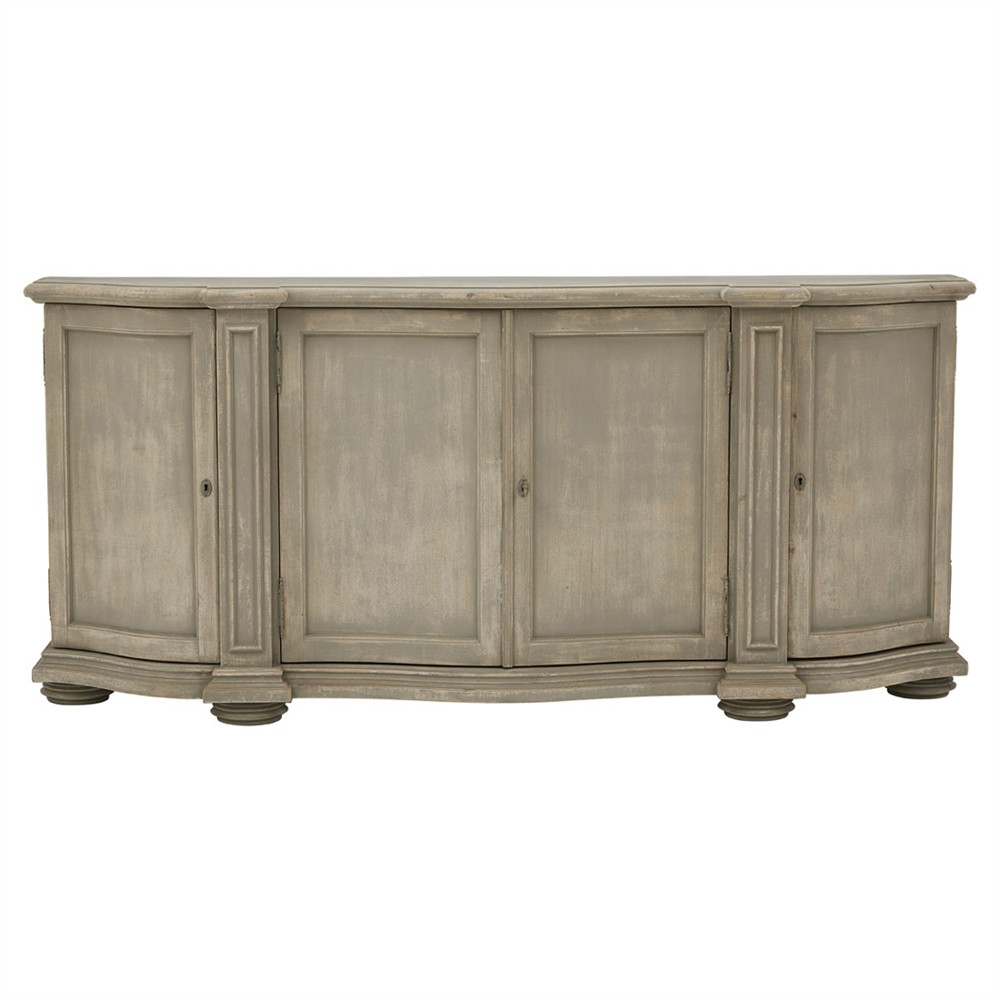 Picardy French Country Antique Grey Wood Sideboard Wide (Over 75
