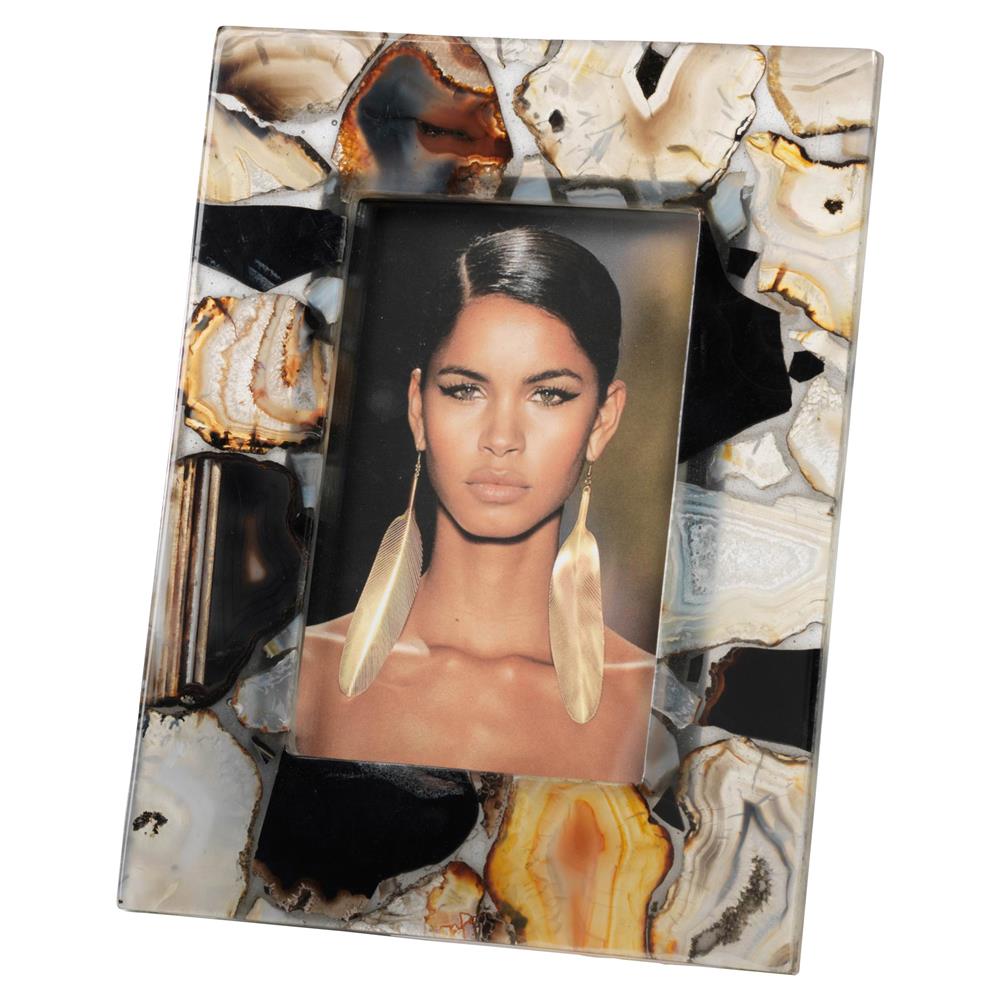 Russell Modern Classic Dark Quartz and Morganite Photo Frame - 4x6|