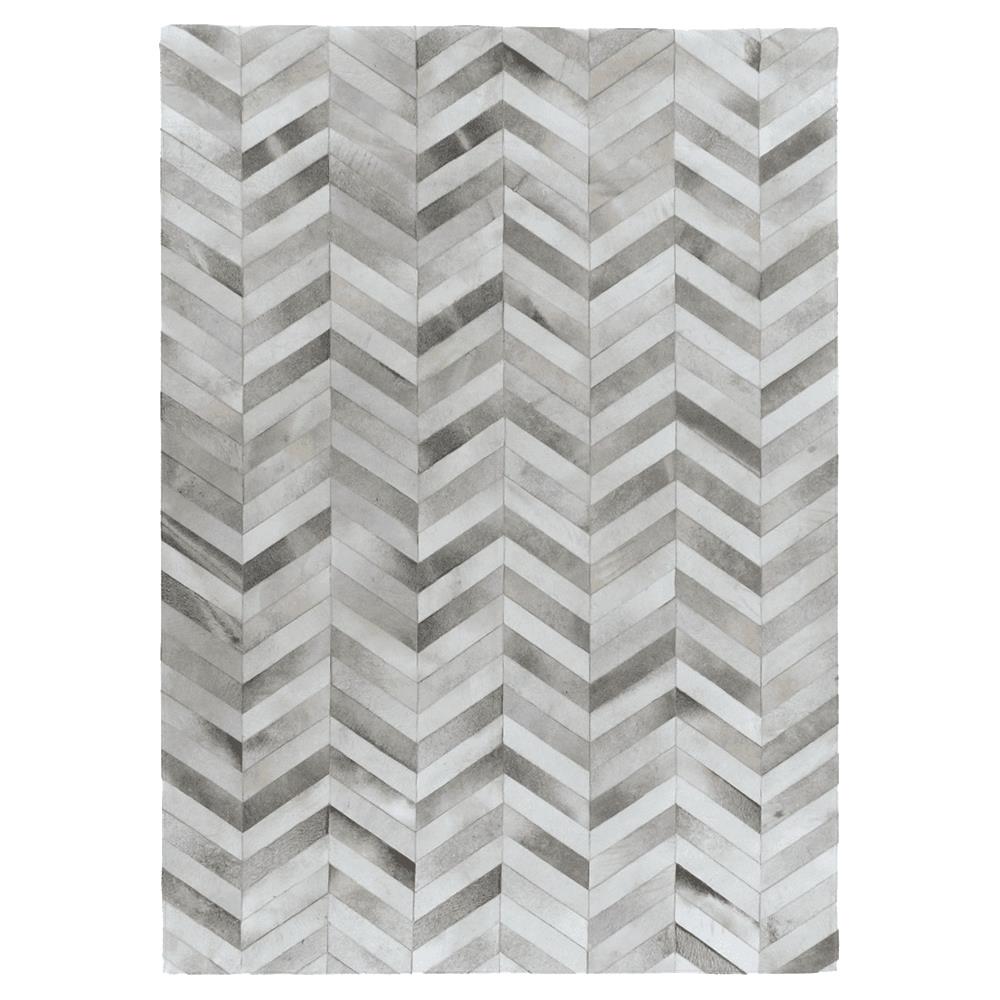 Lucas Modern Classic Silver Hide Chevron Patterned Rug - 5'x8'|
