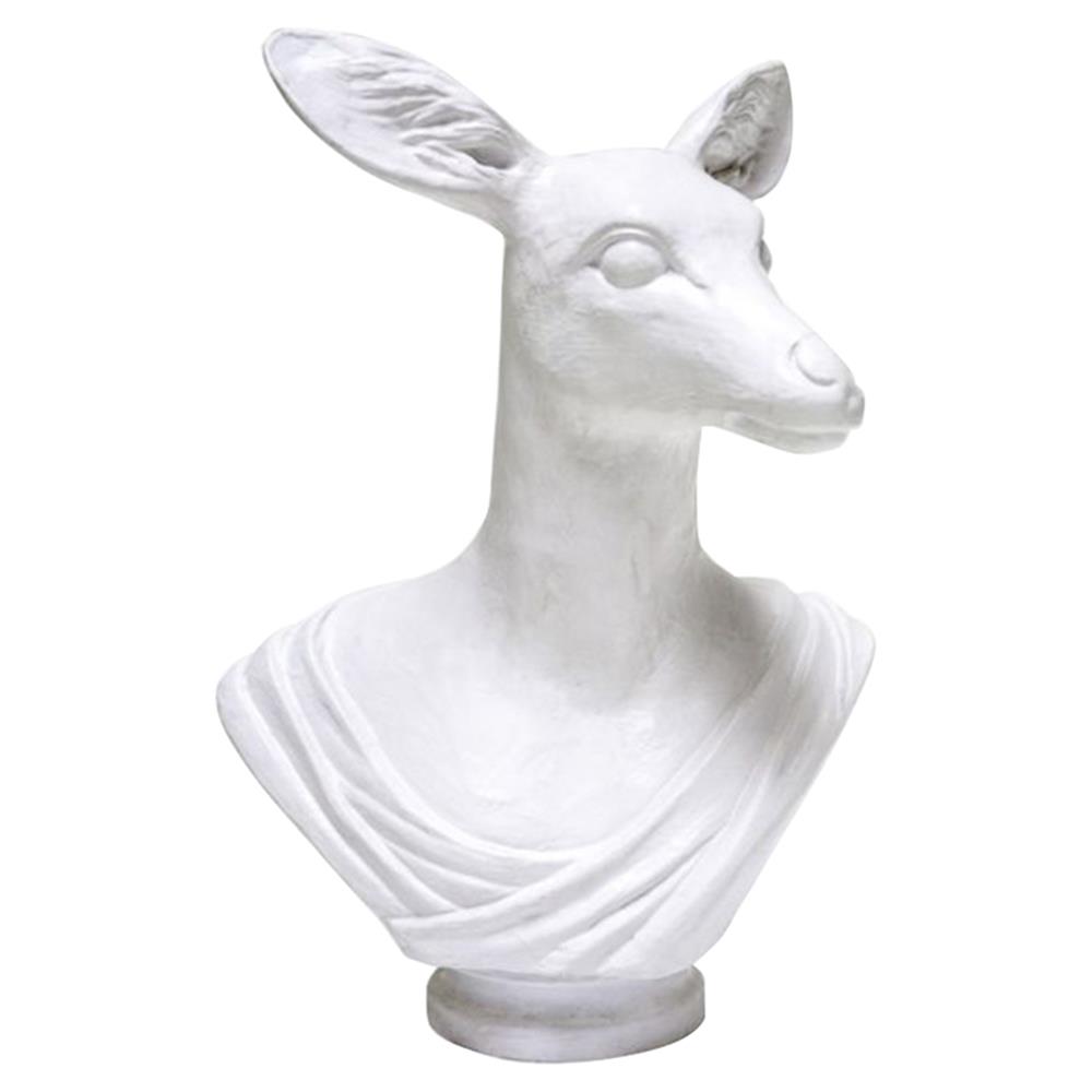 Athena Modern Classic Doe White Resin Sculpture|