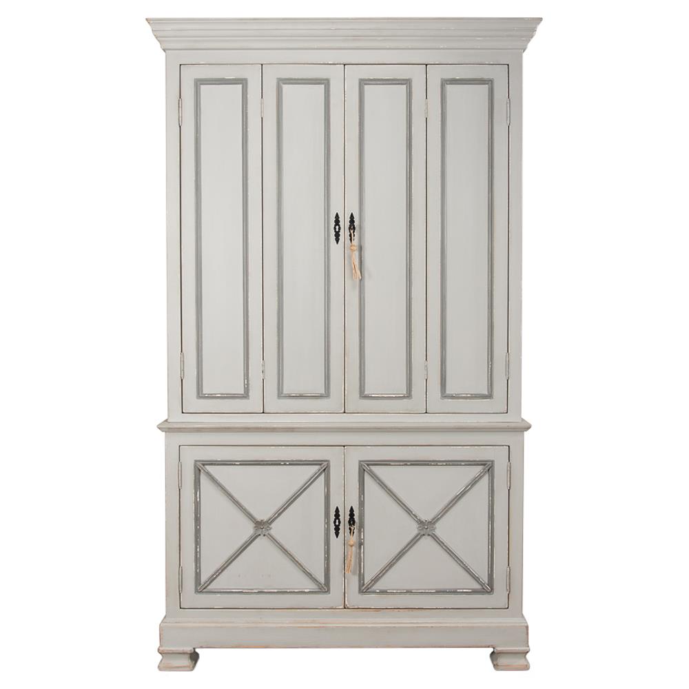 Rafaela French Country Grey Reclaimed Pine Wood Armoire|