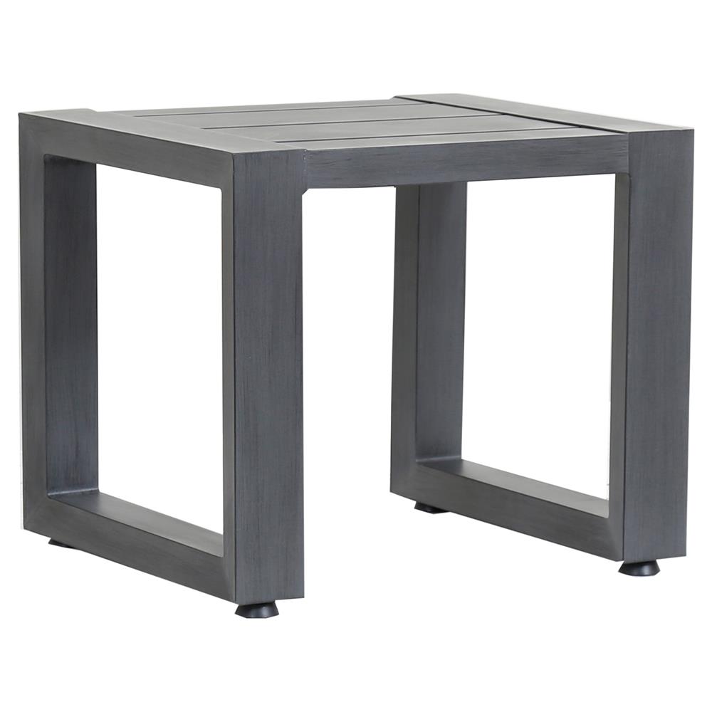 Finn Modern Grey Metal Square Outdoor Side End Table|