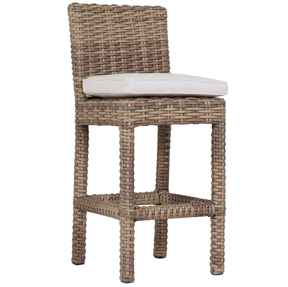 Aria Coastal Beige Cushion Brown Outdoor Counter Stool|