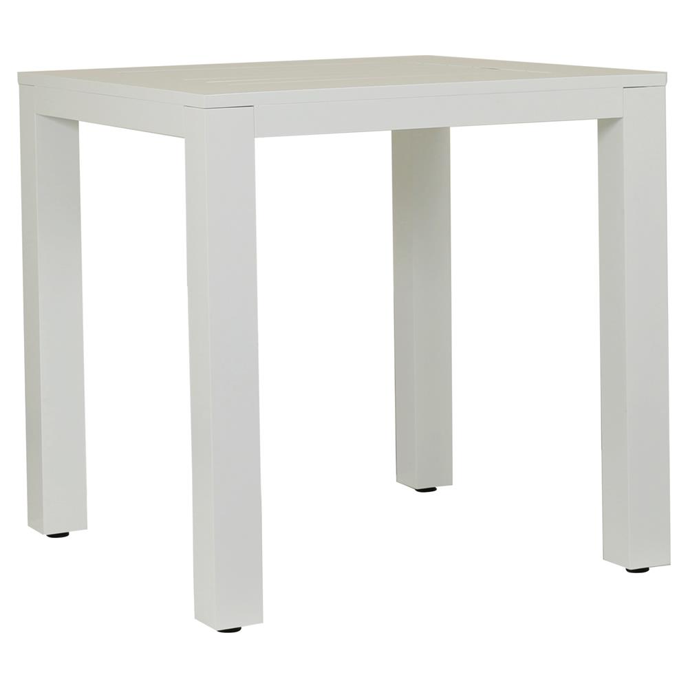 Roman Modern White Square Metal Outdoor Dining Bar Table - 40"W|