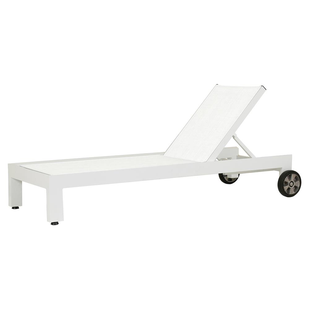Roman Modern Metal White Chaise Lounge Outdoor|