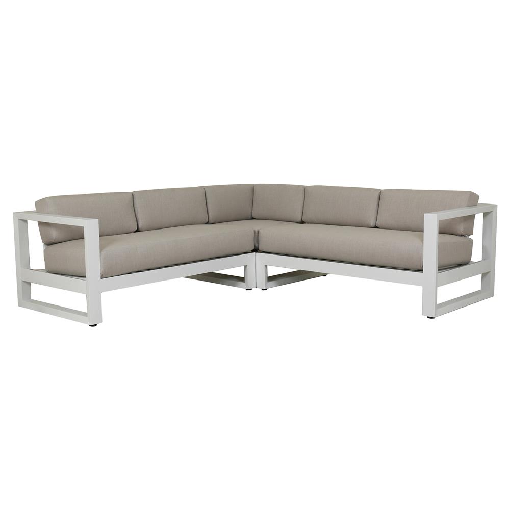 Roman Modern Grey Cushion White Metal Outdoor Sectional Sofa|