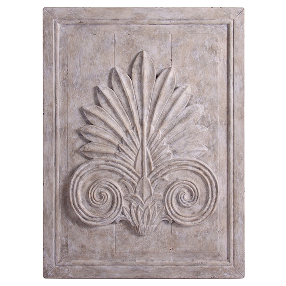 Quinn French Country Aged Grey Wood Floral Panel Wall Decor|