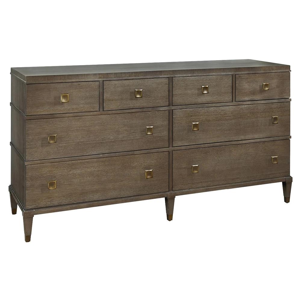 Norman Rustic Lodge Brown Wood 8 Drawer Double Dresser|